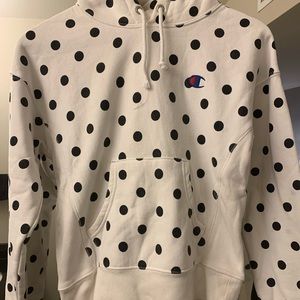 Black polka dot Champion Hoodie